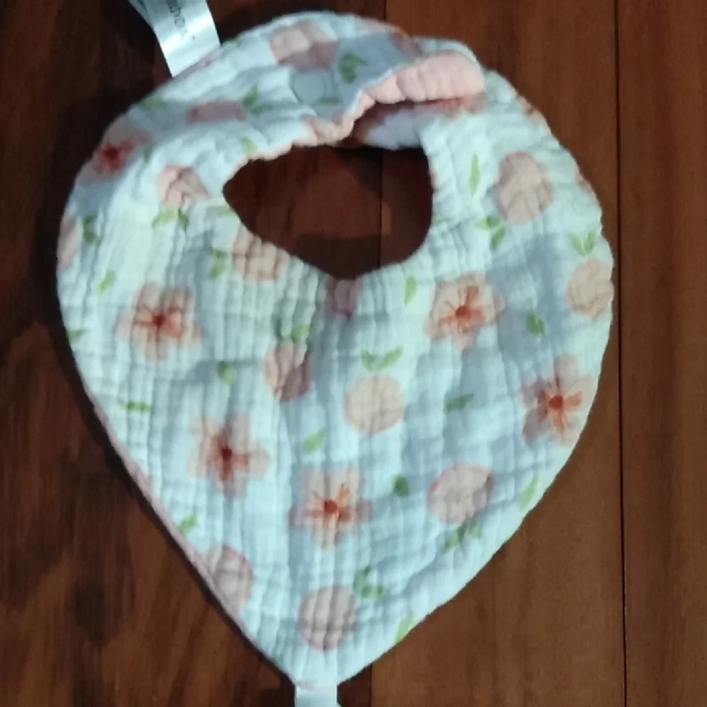 Baby Girls Bibs Lot of 6, Muslim Style with Teether, Terry Cloth & Bandana Bibs